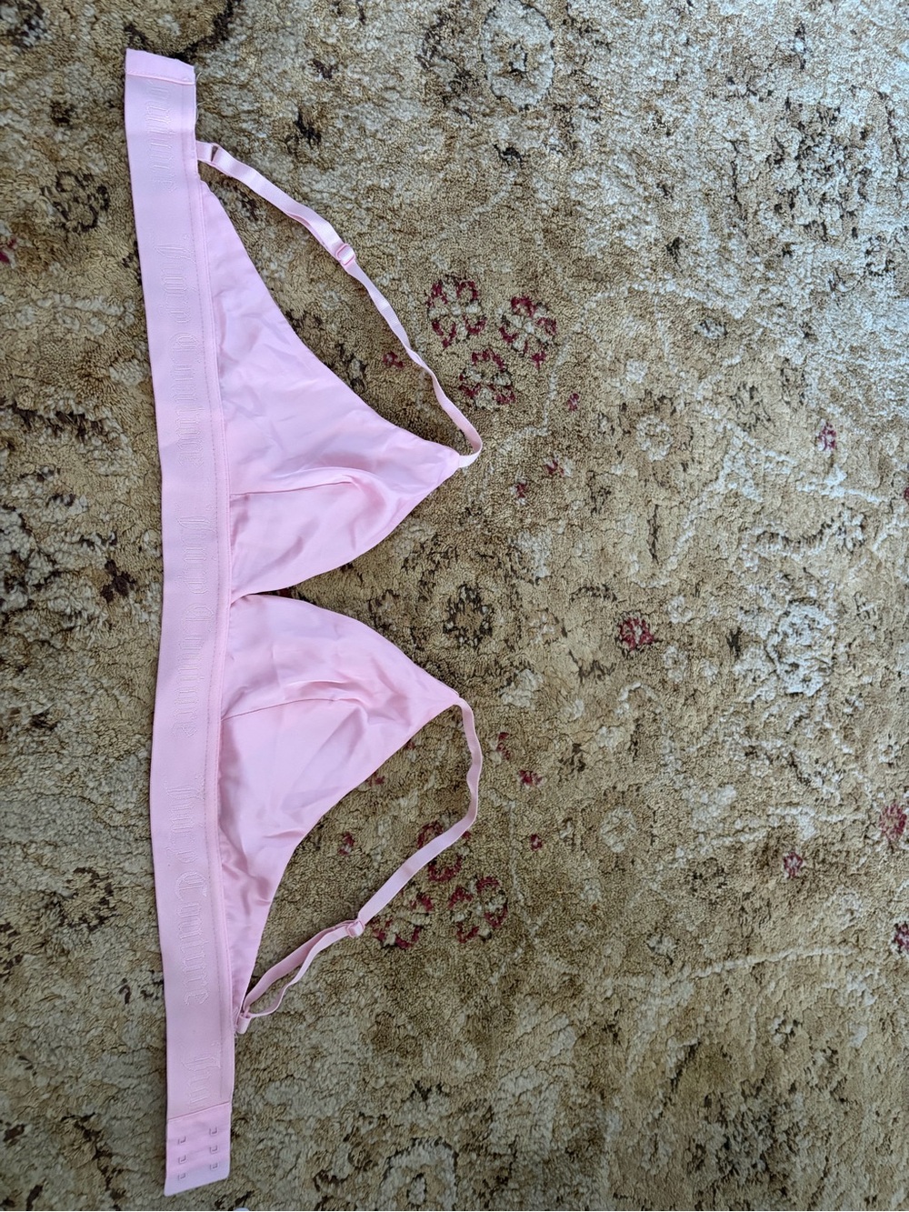 Juicy Couture small Light Pink Wireless Triangle Bralette worn once gifts pink